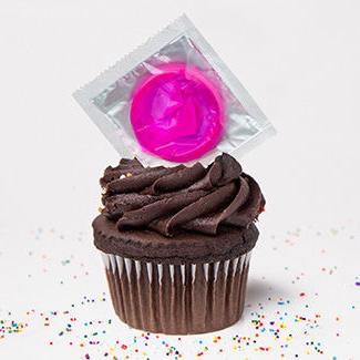 cupcake with condom