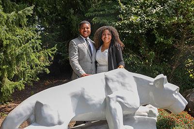 SGA president and vice president at lion shrine